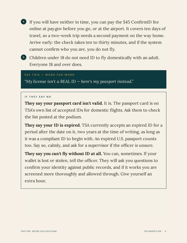 Page 9 of the Rule Book: the words to say, and what to say when they say no.